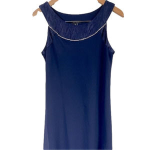 Le BOS Navy Sleeveless Rhinestone Party Dress